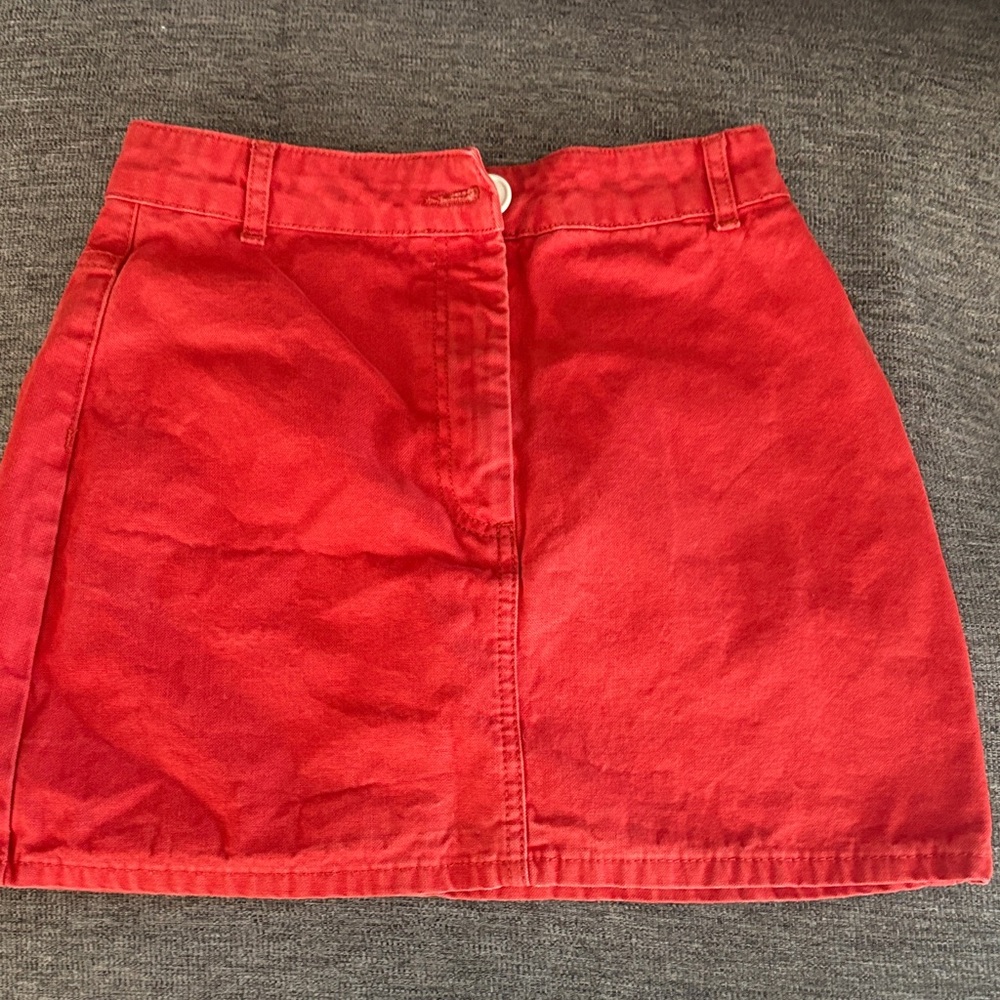BDG Orange Cotton Mini Skirt